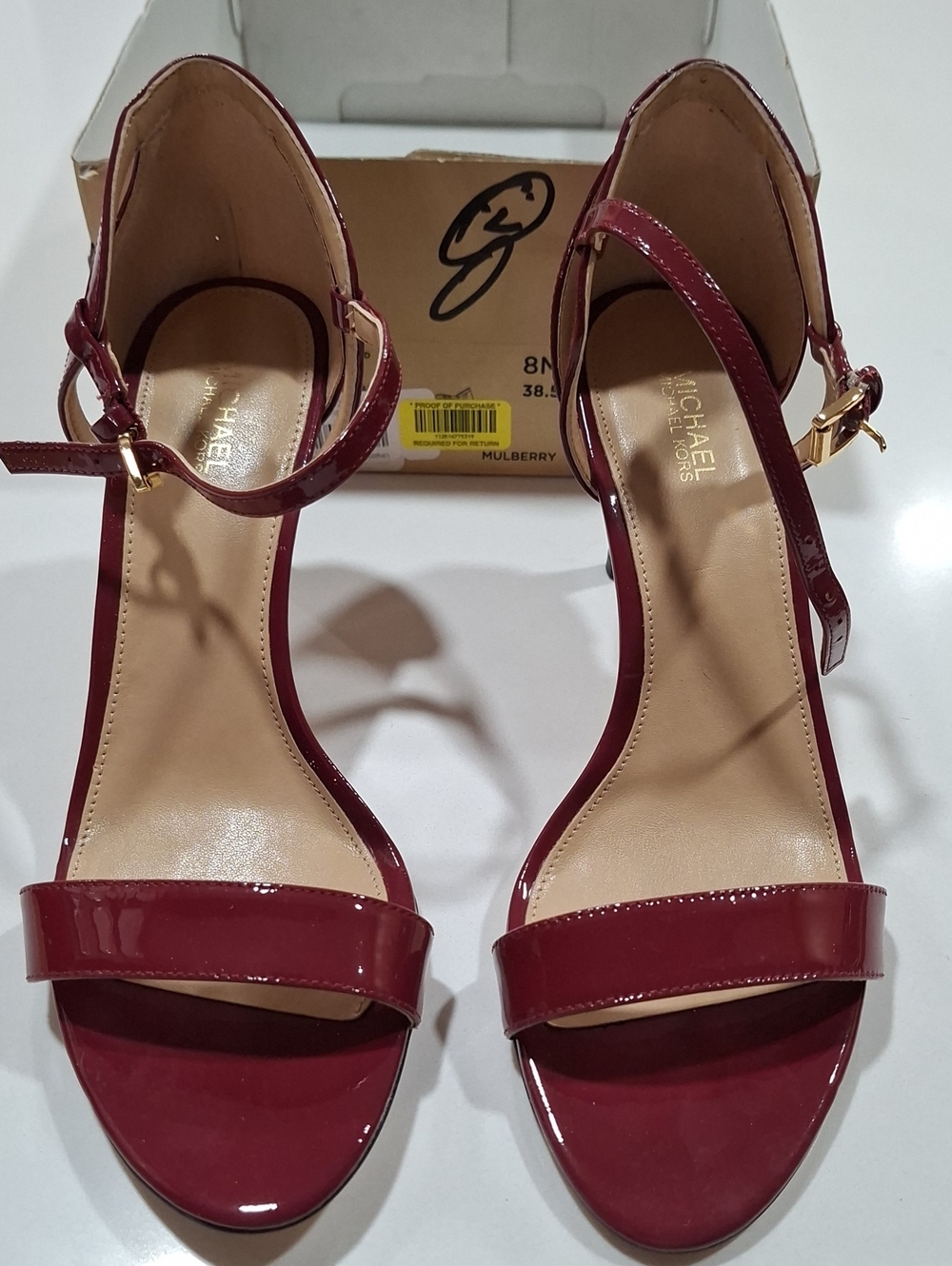 Michael Kors Mulberry Patent Ankle-Strap Heels